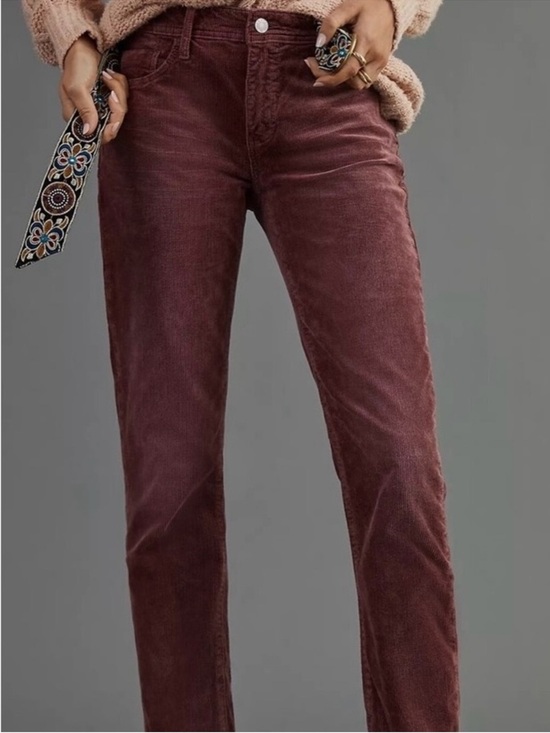 Pilcro Pants - Pilcro| Anthropologie| Wine Straight-Leg ‘Boyfriend’ Soft Corduroy Jeans Sz 27